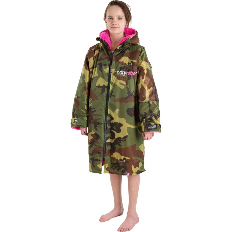 Dryrobe Advance Kids Long Sleeve Camo/Pink