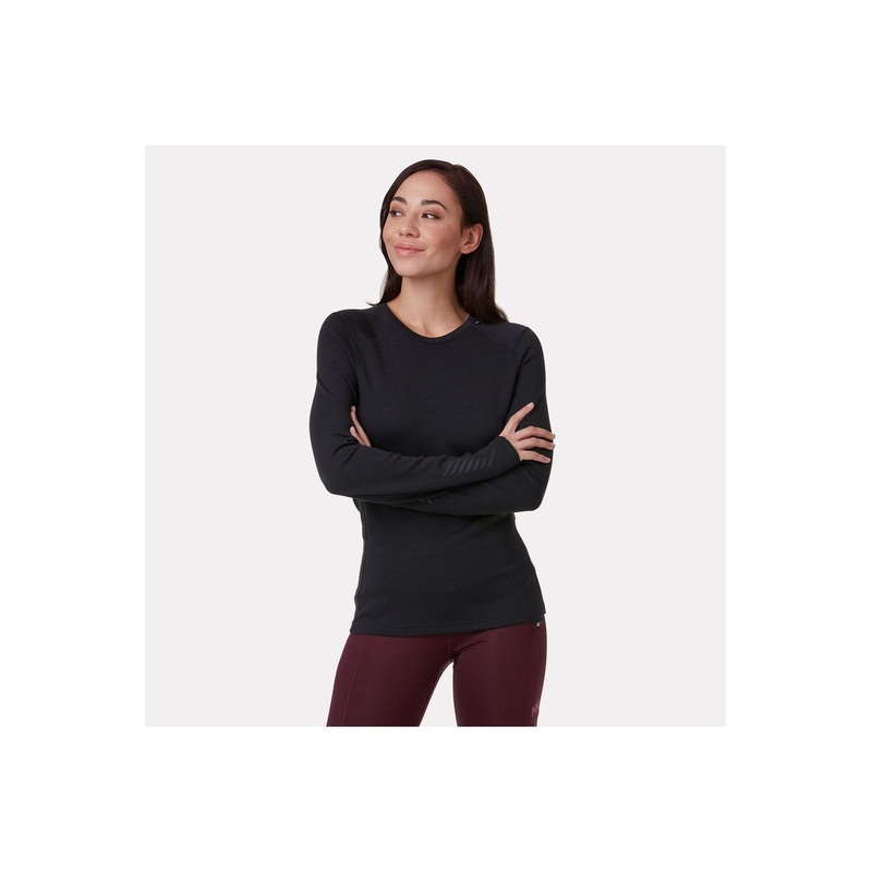 Helly Hansen Womens Lifa Merino Midweight Crew Base Layer Black