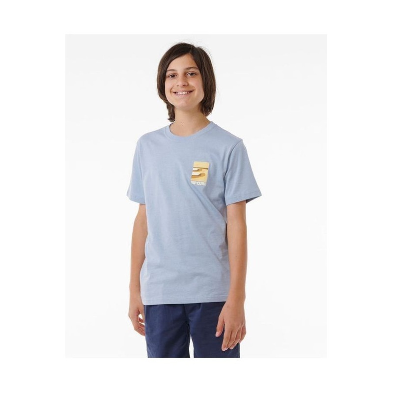 Rip Curl Surf Revival Lined Up Boys T-Shirt Spray Blue