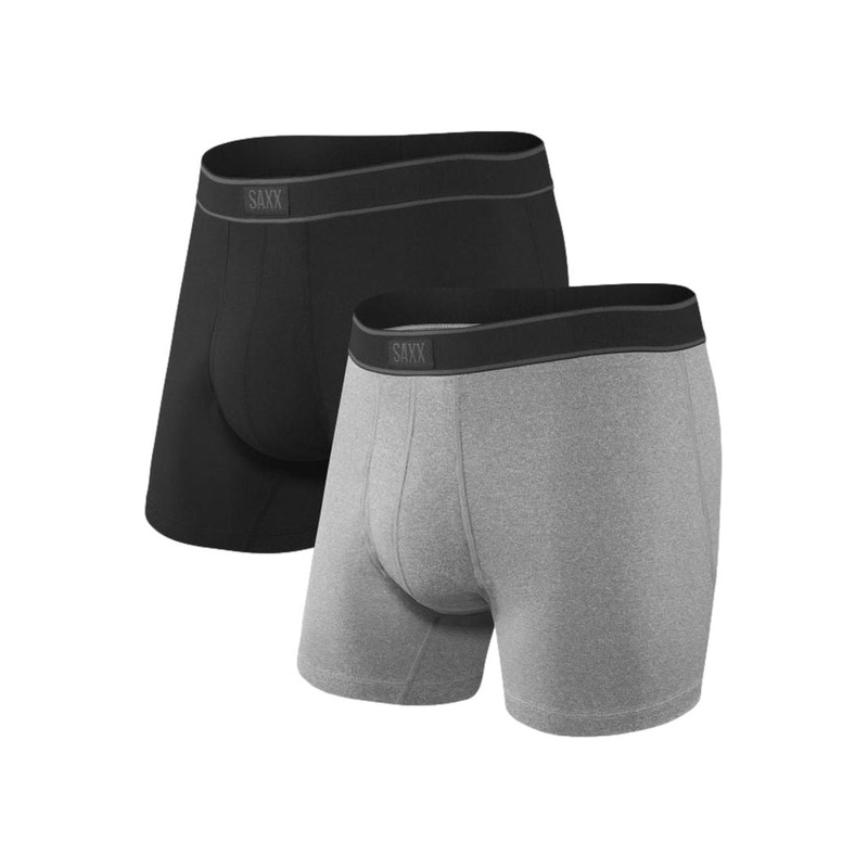 Saxx Daytripper Boxer Brief Fly 2Pk Black/Grey Heather