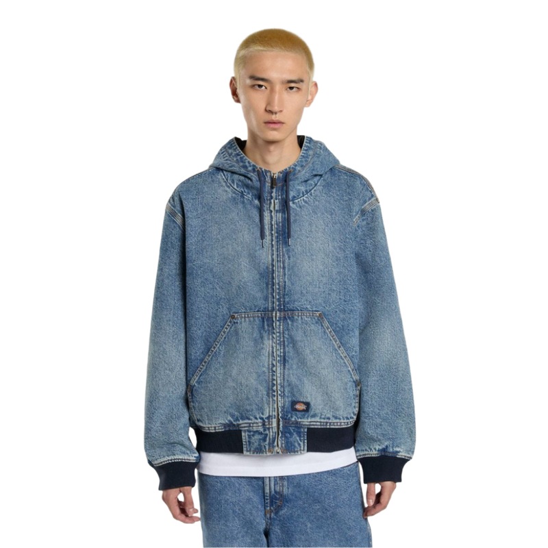 Dickies Dickies Hooded Denim Jacket Rinsed Blue W/ Fade