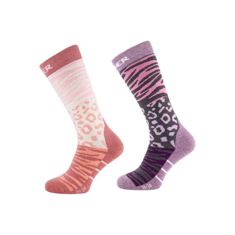 Sinner Ladies Ski Socks Animal Pink Purple