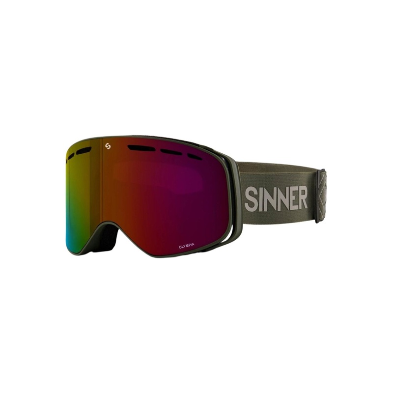 Sinner Olympia Goggles Matte Moss Green Red