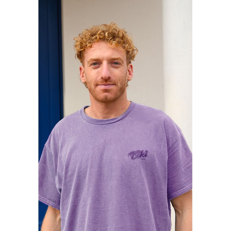 Tiki Palm Stitch T-Shirt Lilac Wash