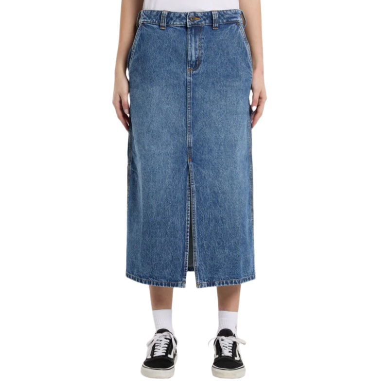 Dickies Long Denim Carpenter Skirt Classic Blue