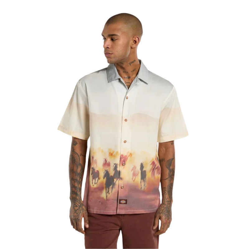 Dickies Running Wild Shirt Short Sleeve Oak Buff