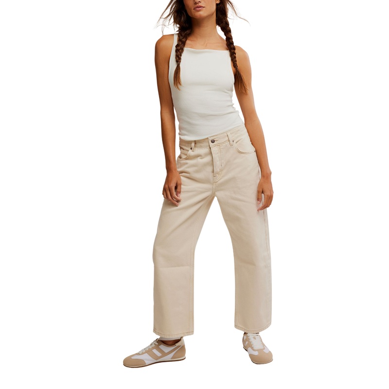 Free people Deep Trance Dropped BF Jeans Cream