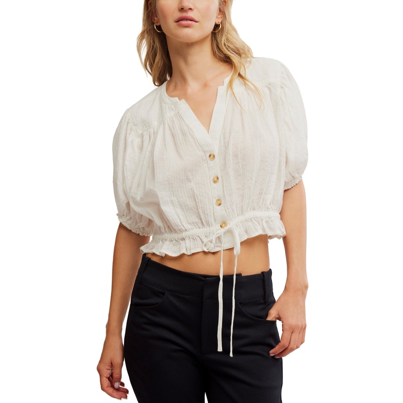 Free people Little Cloud Shirt Ivory Top