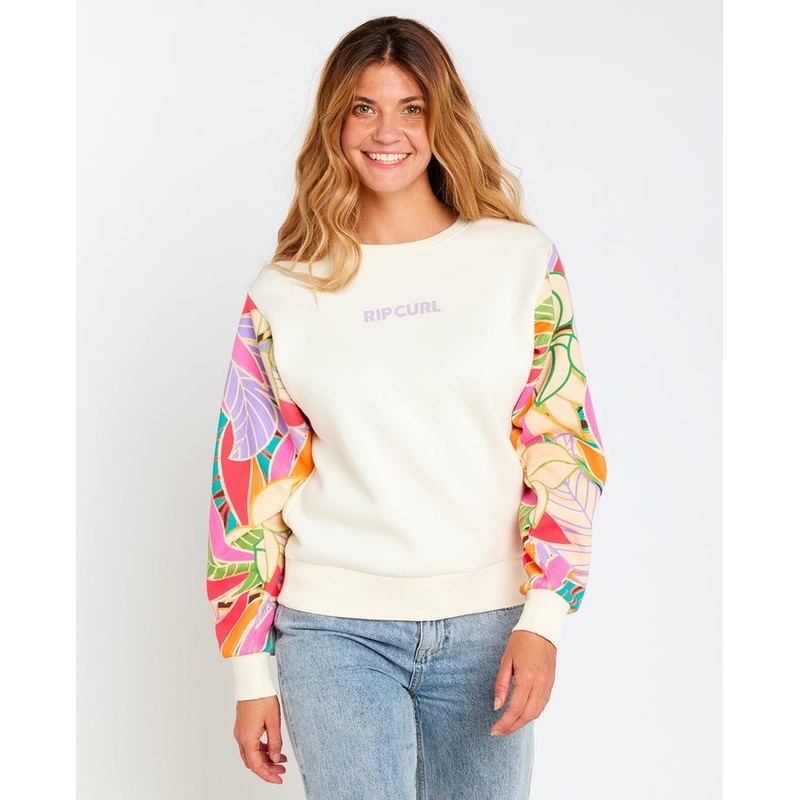 Rip Curl Crew Wavy Print Sleeves Lily