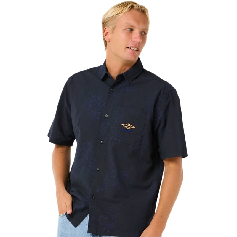 Rip Curl Raw Energy Short Sleeve Shirt Washed Black