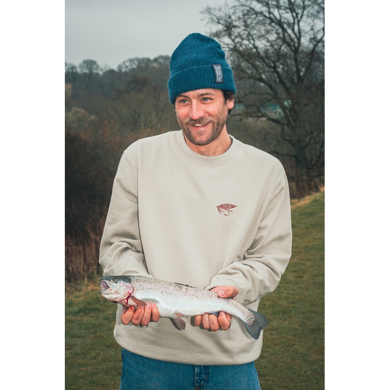 BamBooBay Fly Fisherman Crew Sweatshirt Stone