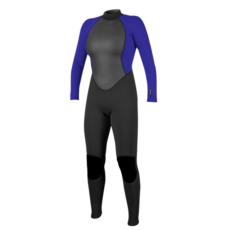 O’Neill Womens Reactor 2 3/2 Back Zip Full Wetsuit Black/Cobalt