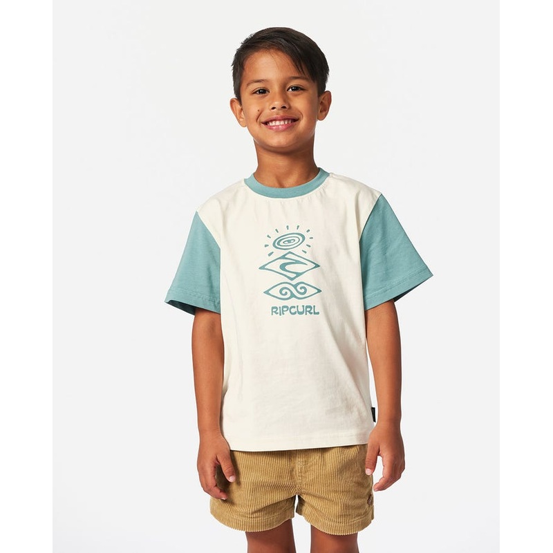 Rip Curl Grom Energy Search Boys T-Shirt Blue Lagoon