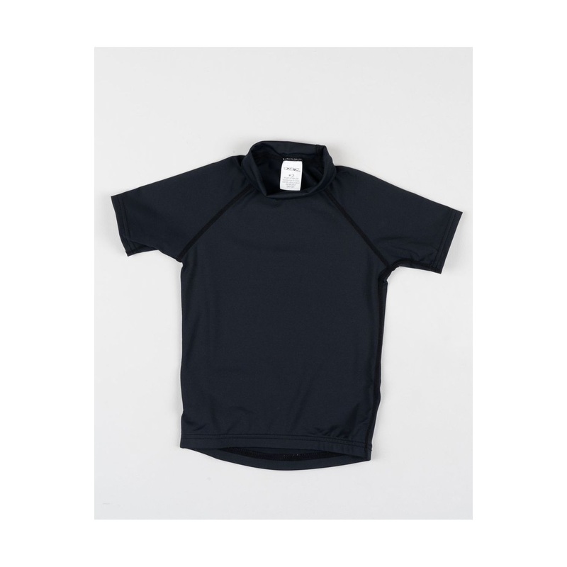 Kids S/S F/L Rash Vest – No Logo – Black