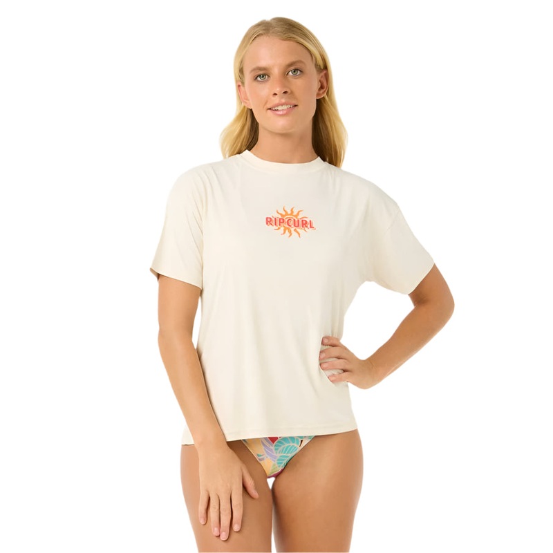 Rip Curl Cala Vadella Surflite Crop Short Sleeve Bone