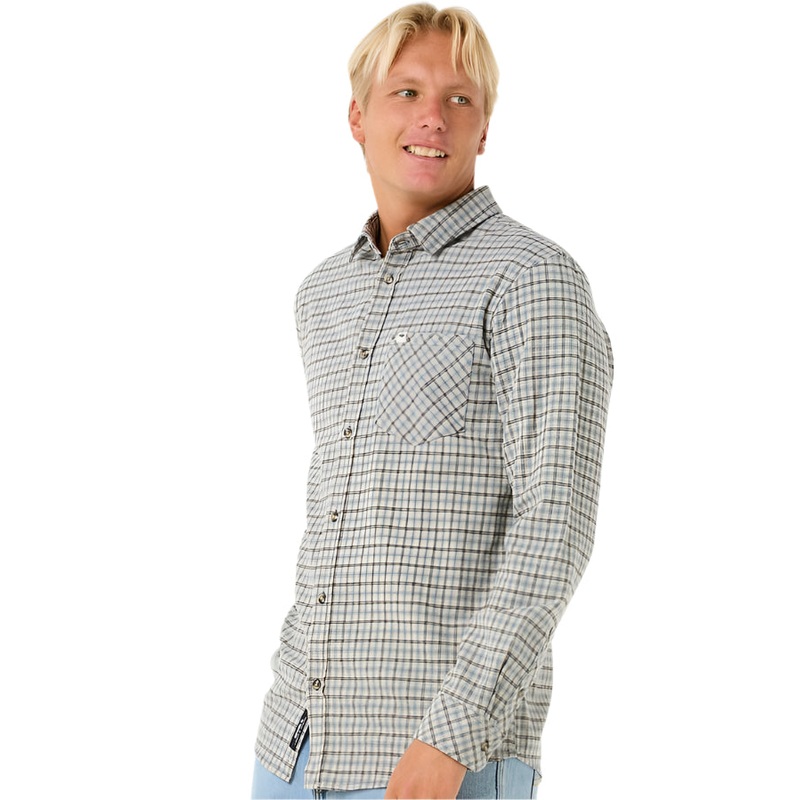 Rip Curl Classic Surf Checked In Flannel Shirt Blue Stone