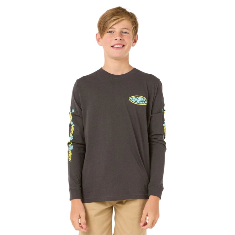 Rip Curl Raw Energy Boys Long Sleeve T-Shirt Washed Black