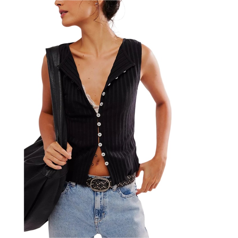 Free People Tilly Vest Black