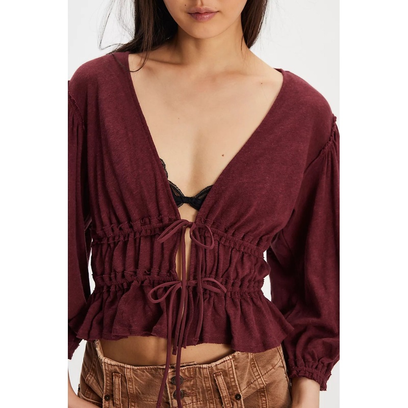 Free people Lets Go Blouse Red