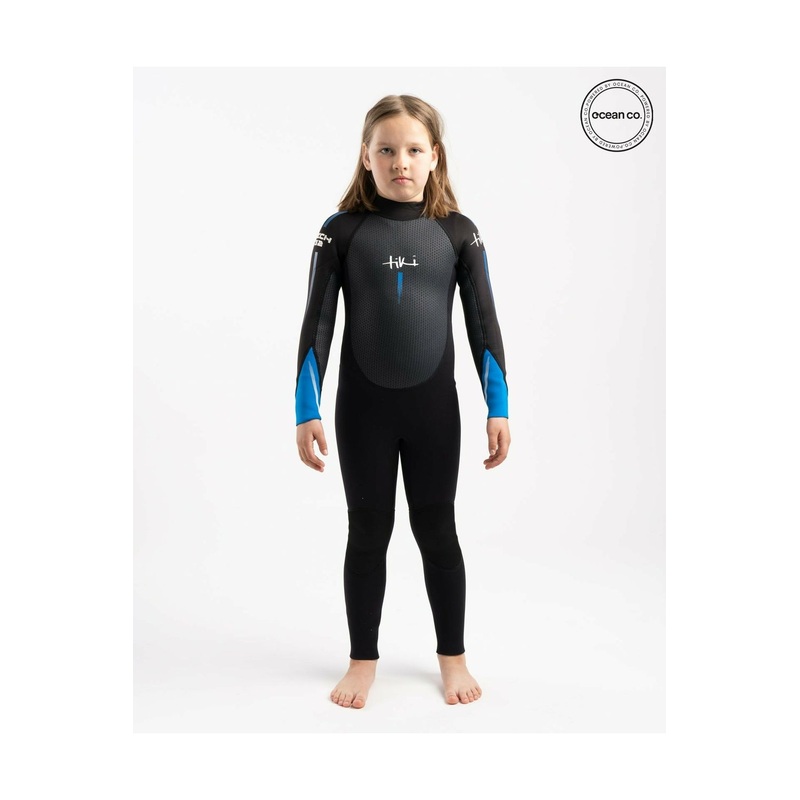 Tiki Tech Junior 3/2 Wetsuit with Back Zip – Black Blue
