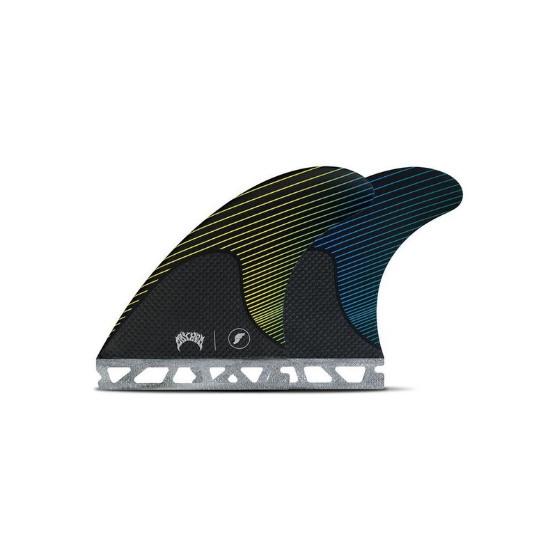 Futures Mayhem Thruster Size Medium Yellow Blue