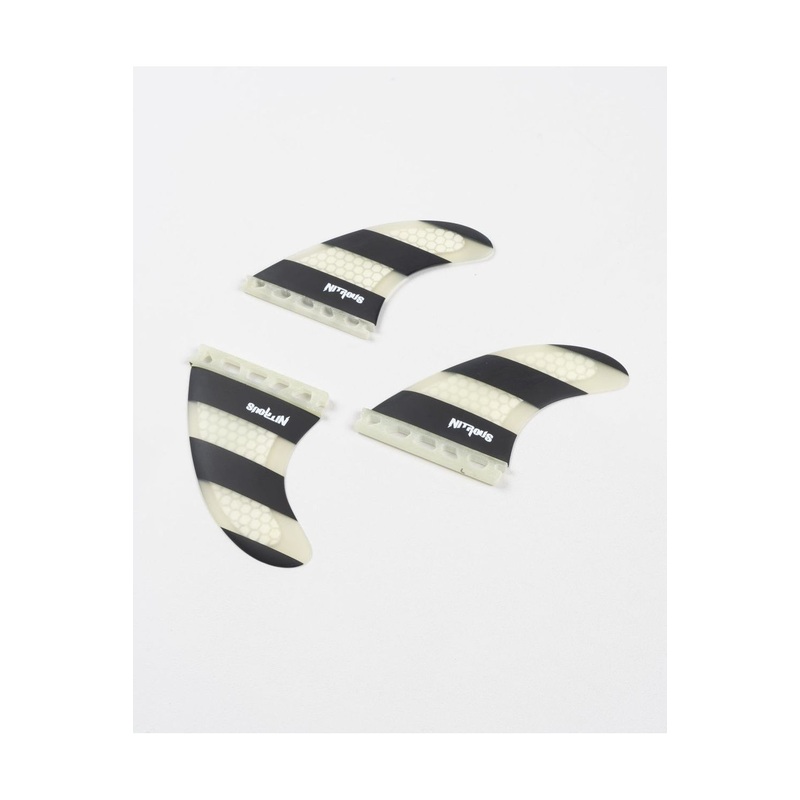 Single Tab Fin – Set 3 – Honeycombe – Clear/Stripes