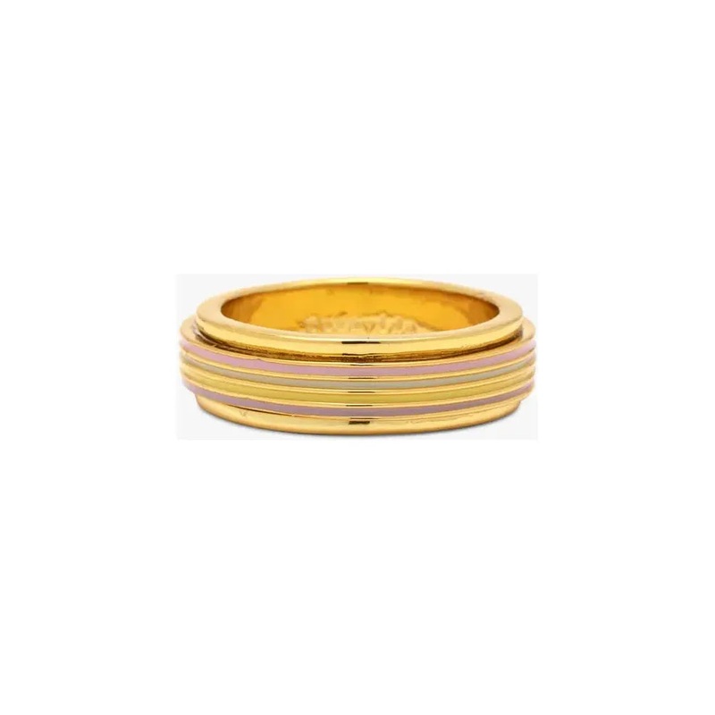 Pura Vida Pastel Stripe Fidget Ring Gold