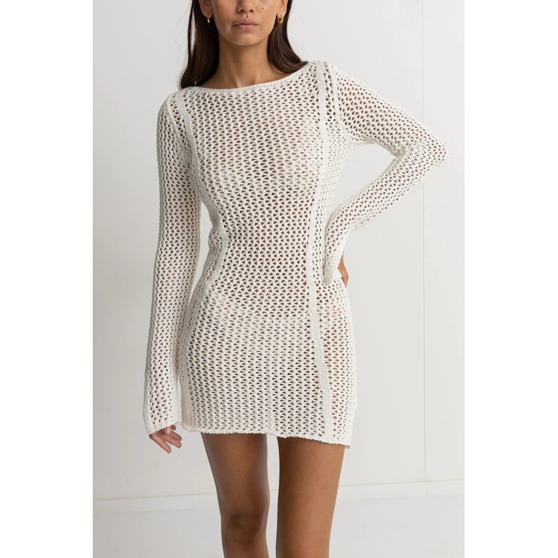 Rhythm Seashell Crotchet Dress Cream