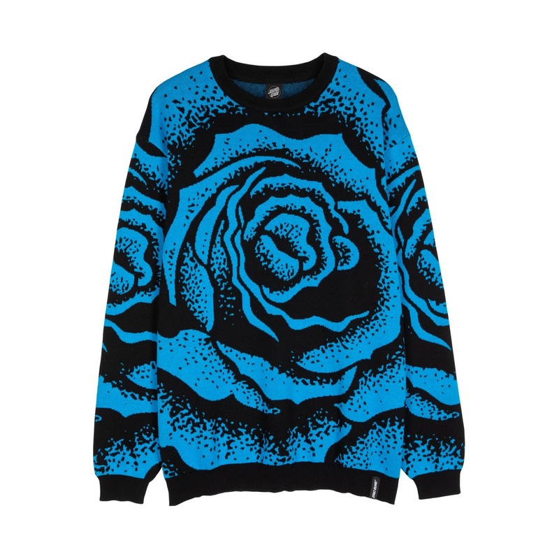 Santa Cruz Dressen Big Rose Knit Crew Black/Blue Rose