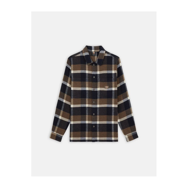Dickies Plaid Coaling Long Sleeve Shirt Mushroom