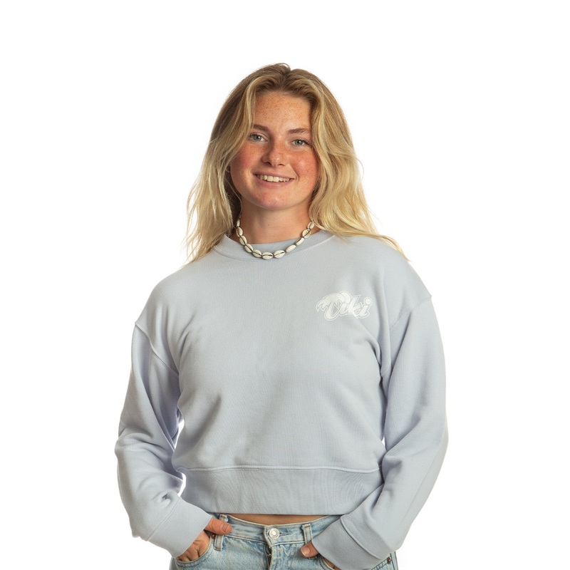 Tiki Retro Palm Crew Sweatshirt Lilac