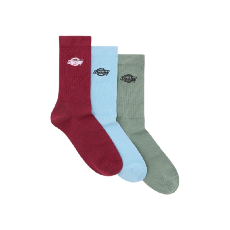 Dickies Summerdale 3Pk Socks Blue/Green/Red