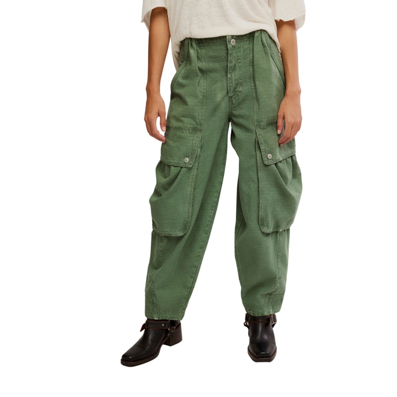 Free People Brentwood Slouch Pants Aged Green
