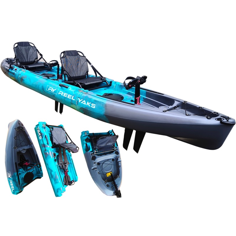 ReelYaks Raptor 14ft Tandem Modular Pedal Fishing Kayak