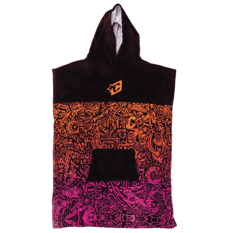 Creatures | Grom Poncho – Fluro Red Fade Black