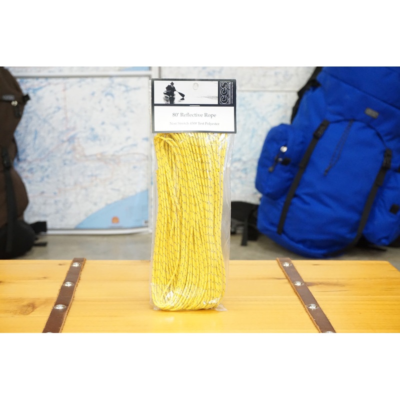 80ft Yellow 1/8″ Polyester Reflective Rope