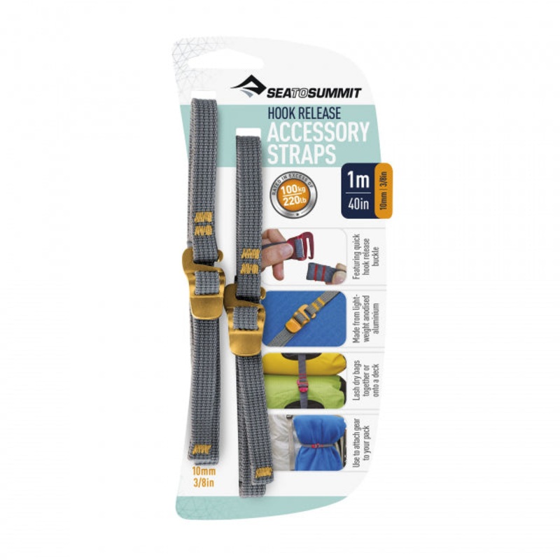 Acc. Straps w hook release (pair) 10mm / 3/8″ webbing