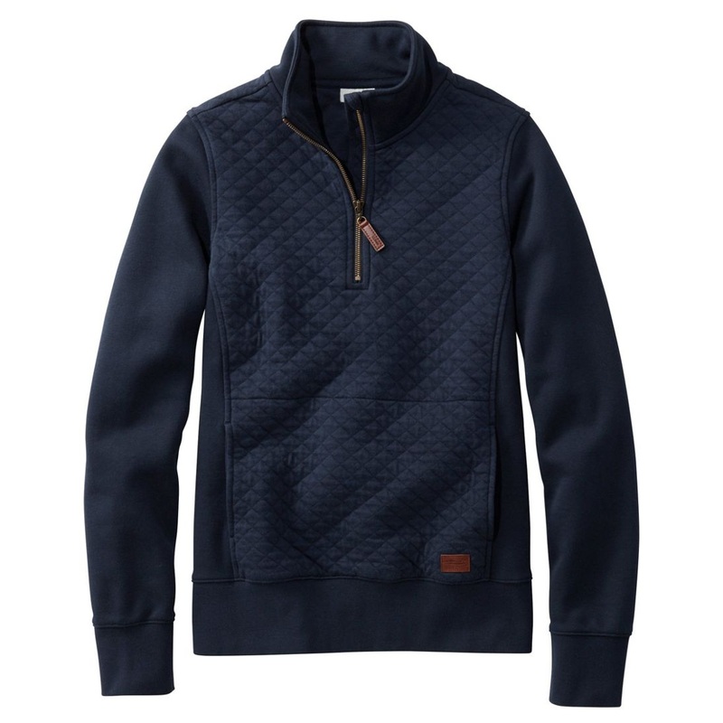 Quilted Sweatshirt 1/4 Zip Pullover Long Sleeve Women’s Regular