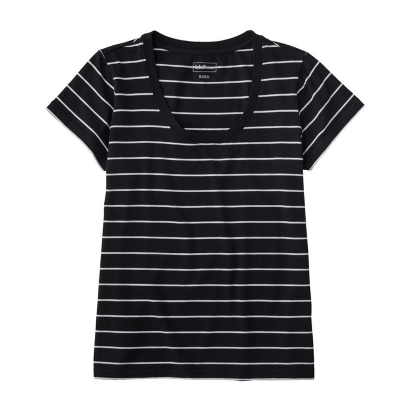 Soft Stretch Supima Tee Scoopneck Short Sleeve Stripe Women’s Regular