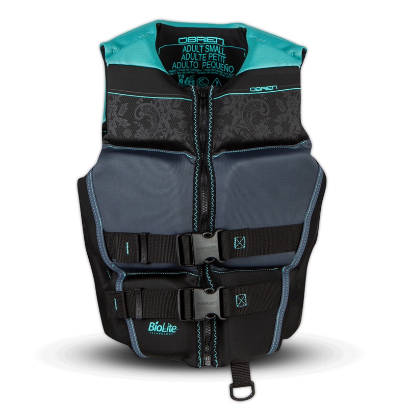 OBrien Womens Flex V-Back CGA Wake Vest-Teal/Black