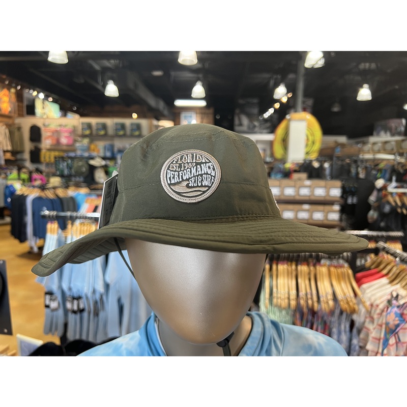 Performance Groovy Logo Bucket Hat- Army Green