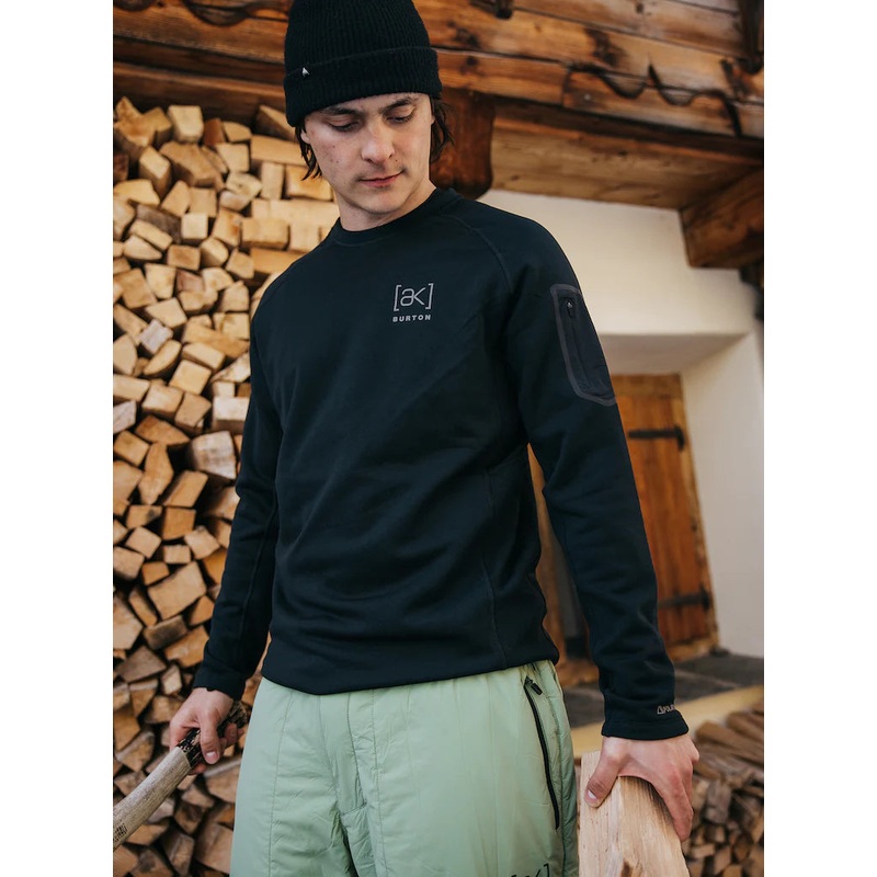 Burton AK Men’s Baker Power Stretch Fleece Crewneck True Black