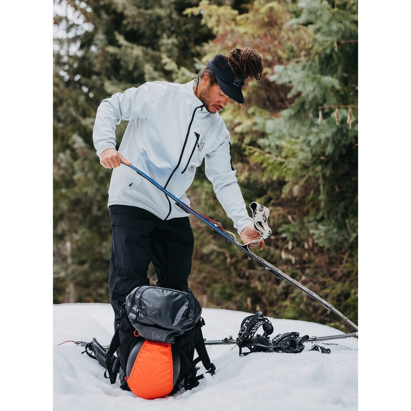 Burton AK Men’s Helium Power Grid Full Zip Fleece Gray Cloud