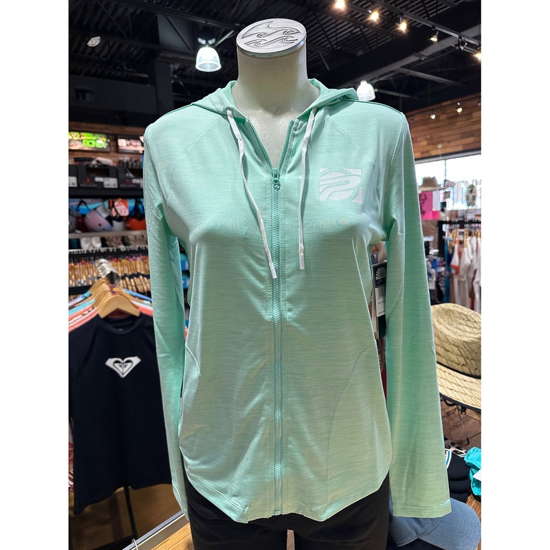 Performance Cabana Daze Long Sleeve Zip Hoodie Heather Mint