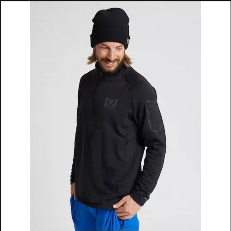 Burton AK Men’s Helium Power Grid Half-Zip Fleece True Black