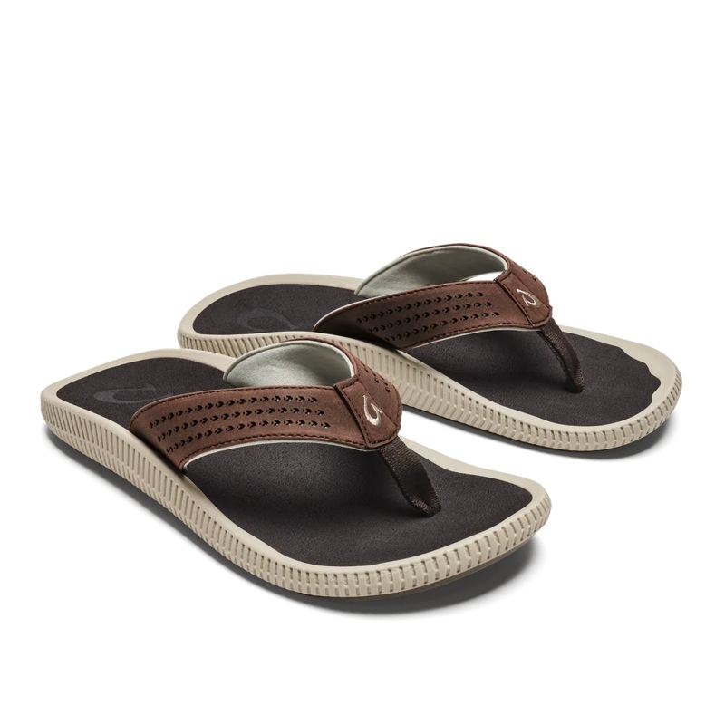 OluKai Ulele Mens Sandal -Dark Wood