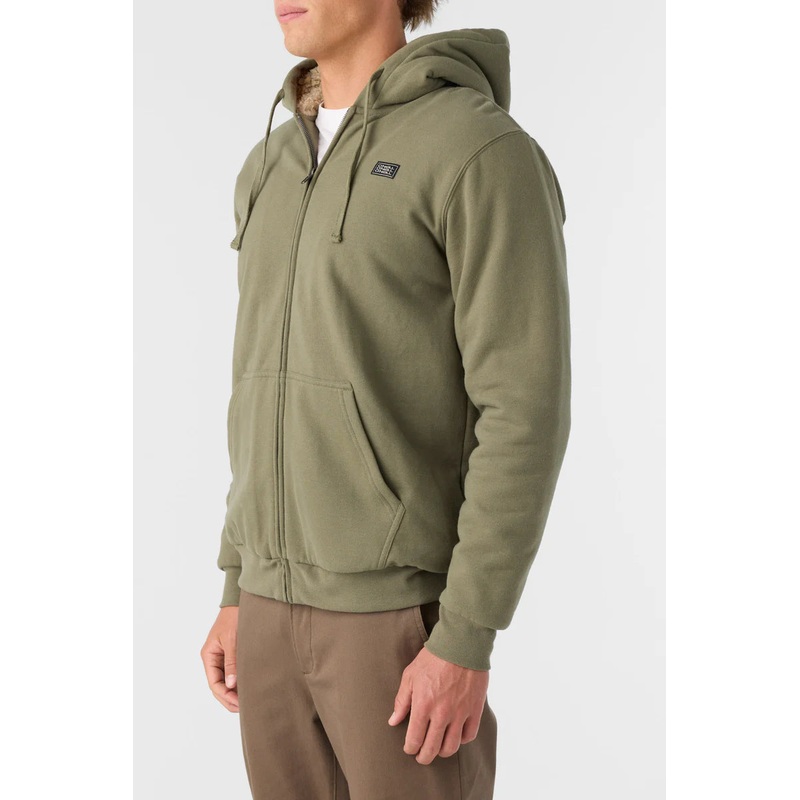 ONeill Fifty Two High Pile  Lined Zip Hoody  Deep Lichen Green