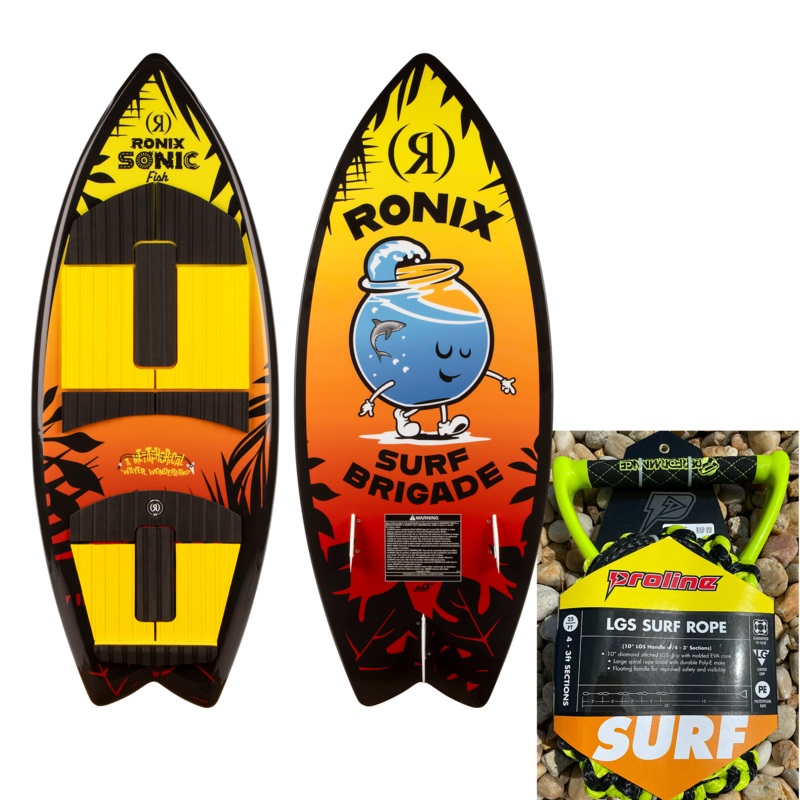 Ronix 2025 Boy’s Sonic Fish w/ wakesurf rope