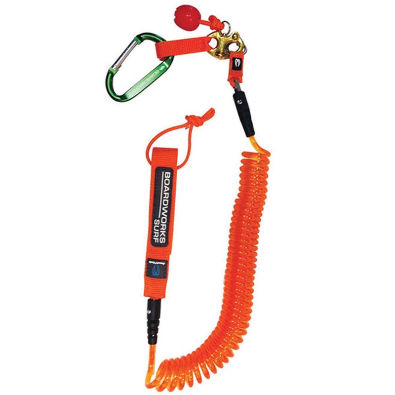 BoardWorks Badfish 11′ Stand Up Paddleboard Coiled Rubber Leash Orange