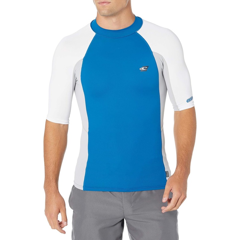 ONeill Premium Short Sleeve Lycra Rash Guard Ultra Blue/Cool Gray/White